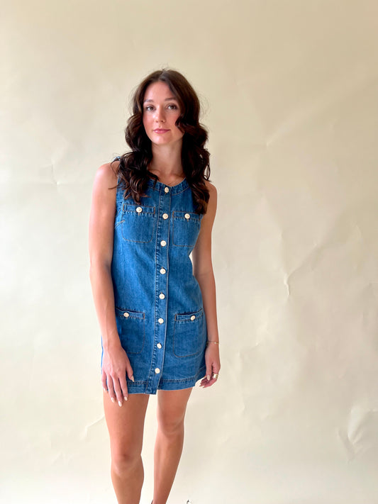 Denim Button Down Mini Dress