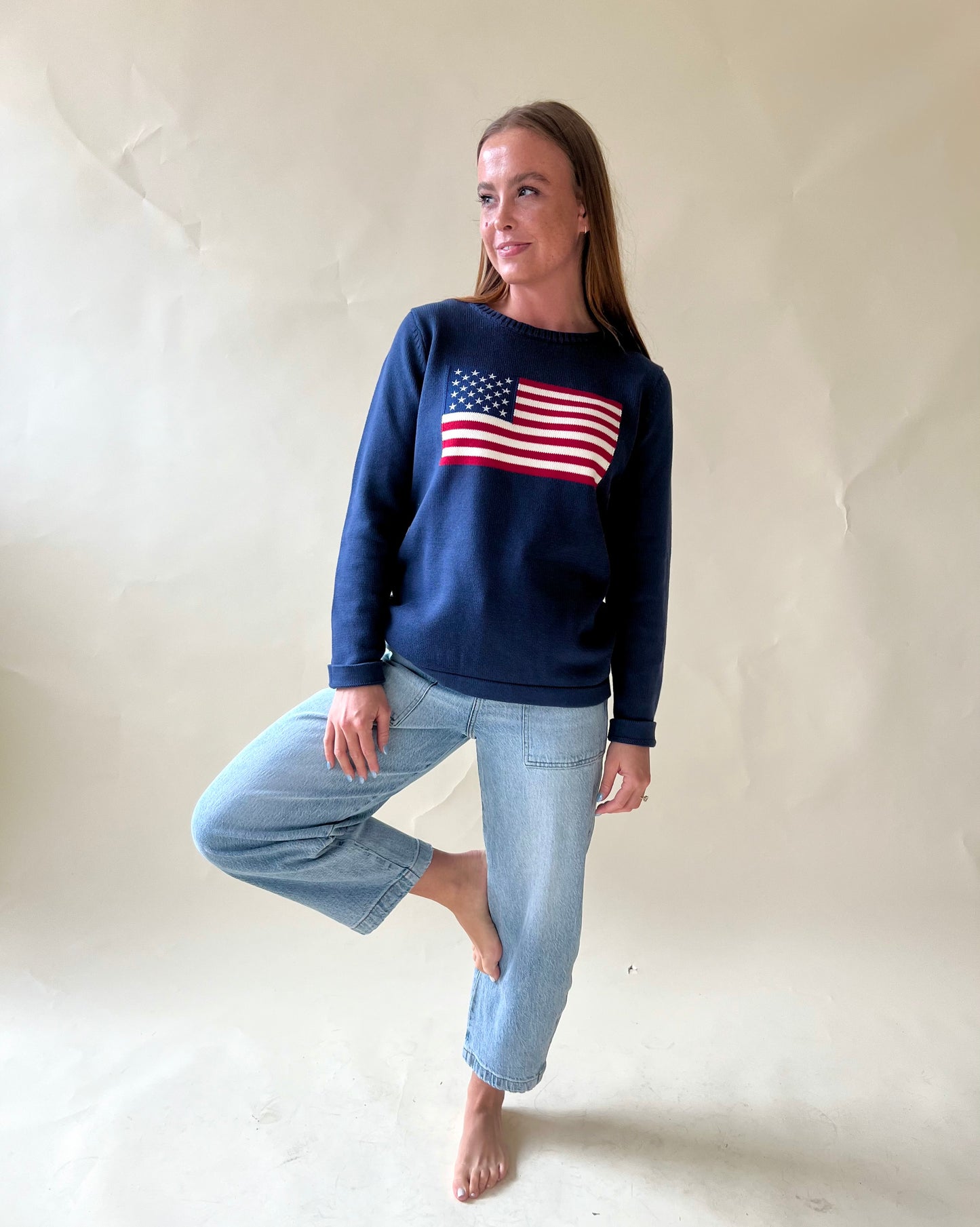 Navy Ralph Flag Knit Sweater