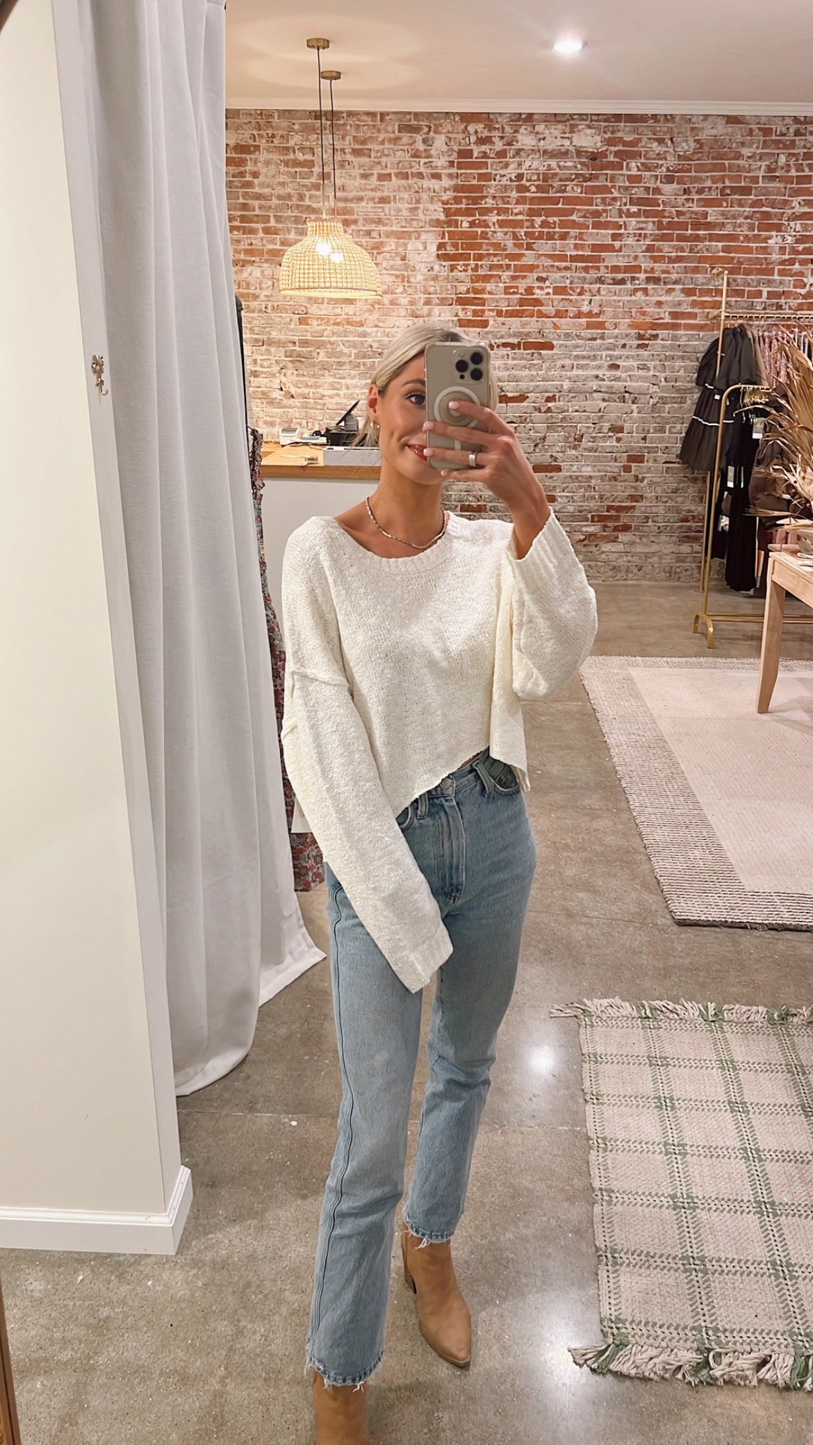 Knit Cream Long Sleeve