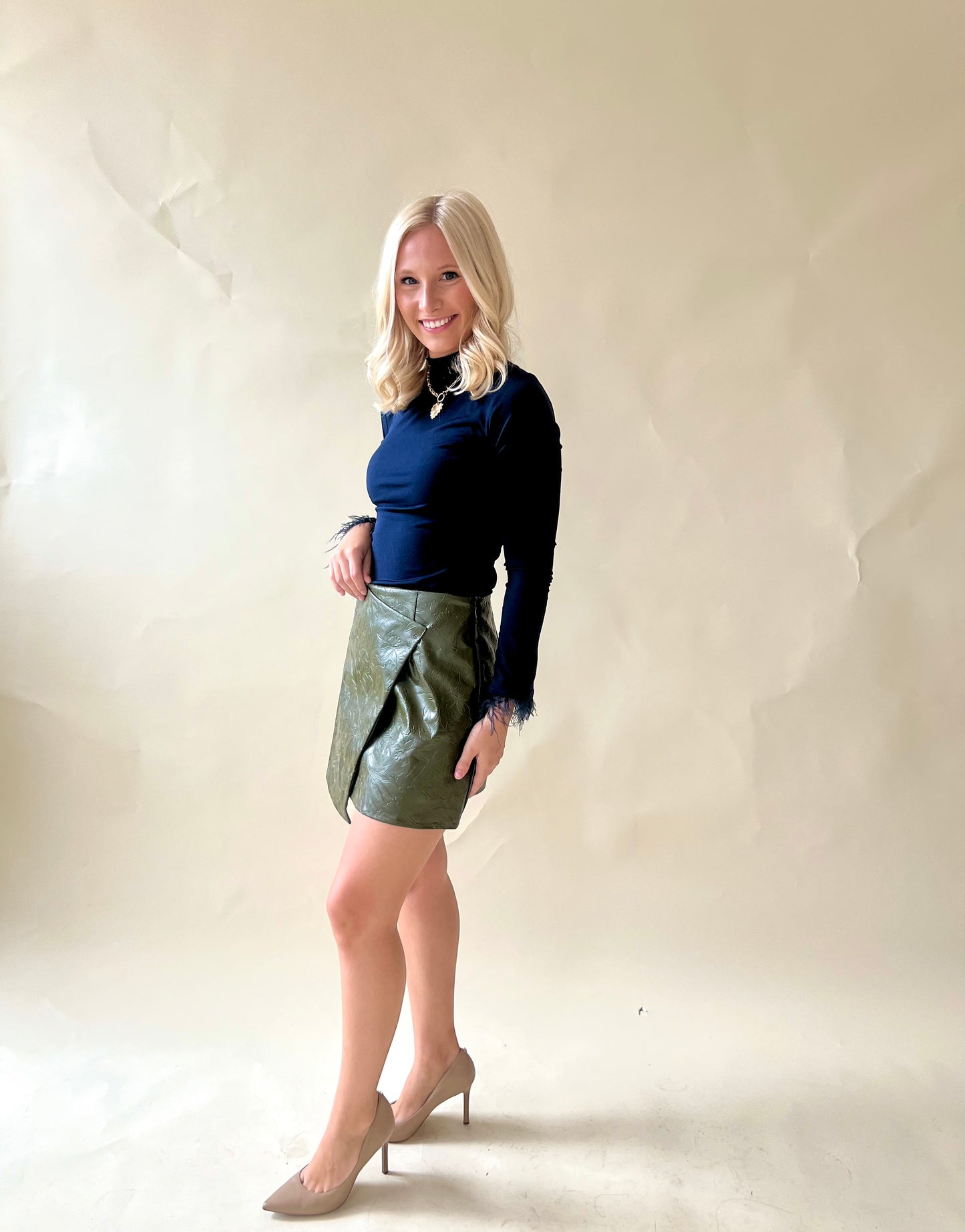 Olive Wrap Mini Skort