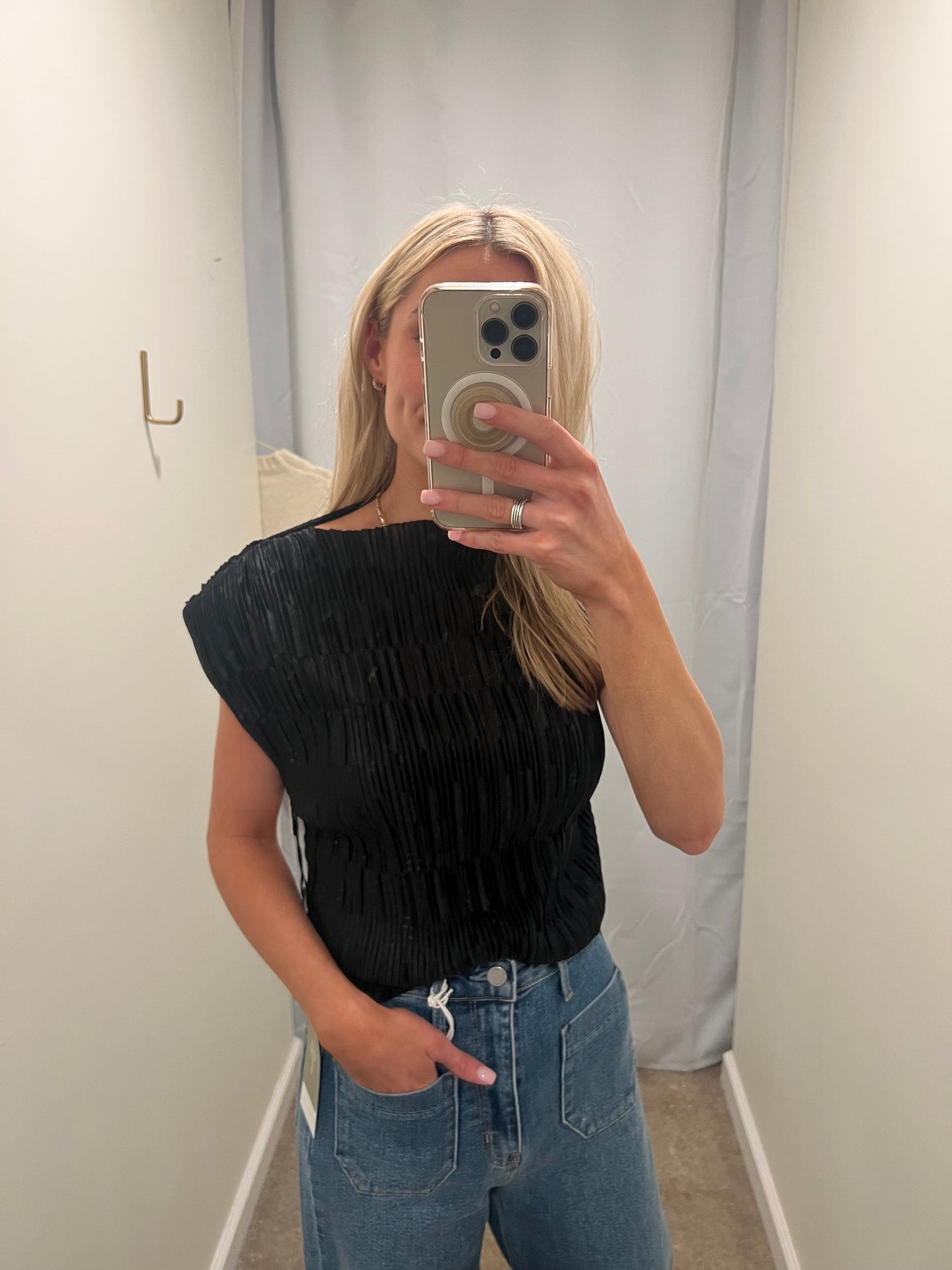 Jorja Black Shoulder Pad Top (Ori. $75.99)