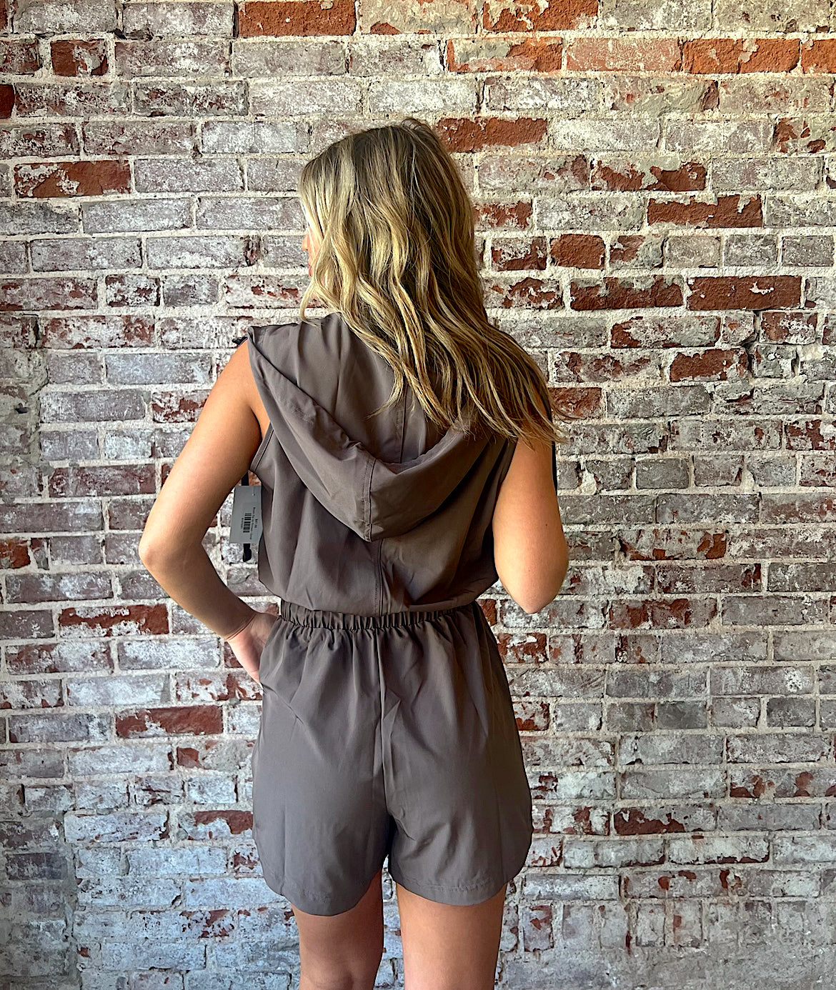 Brown Zip Up Romper