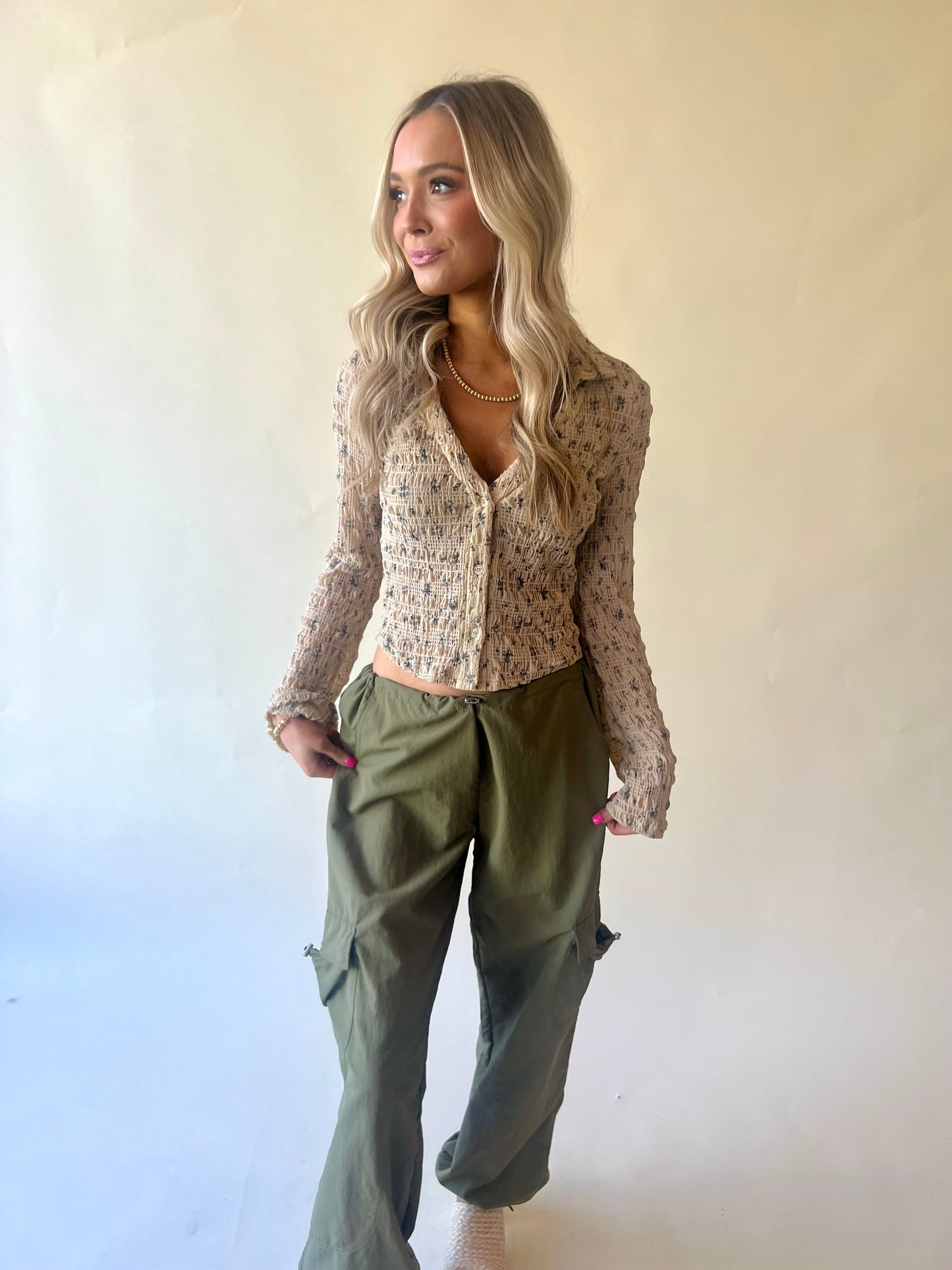 Olive Adjustable Cargo Pants