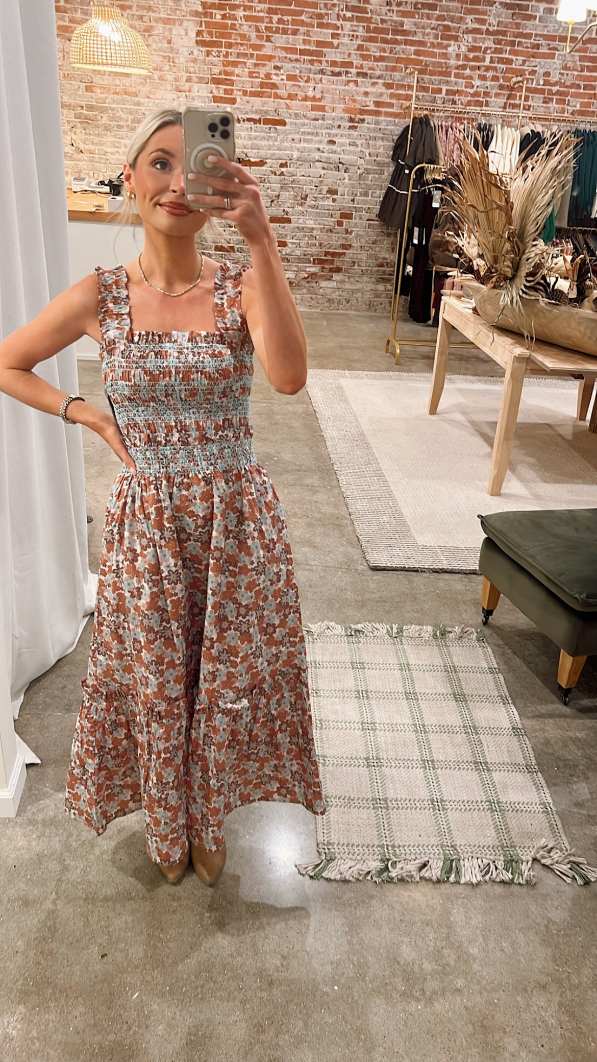 Floral Smocked Midi Dress (Ori. $94.99)