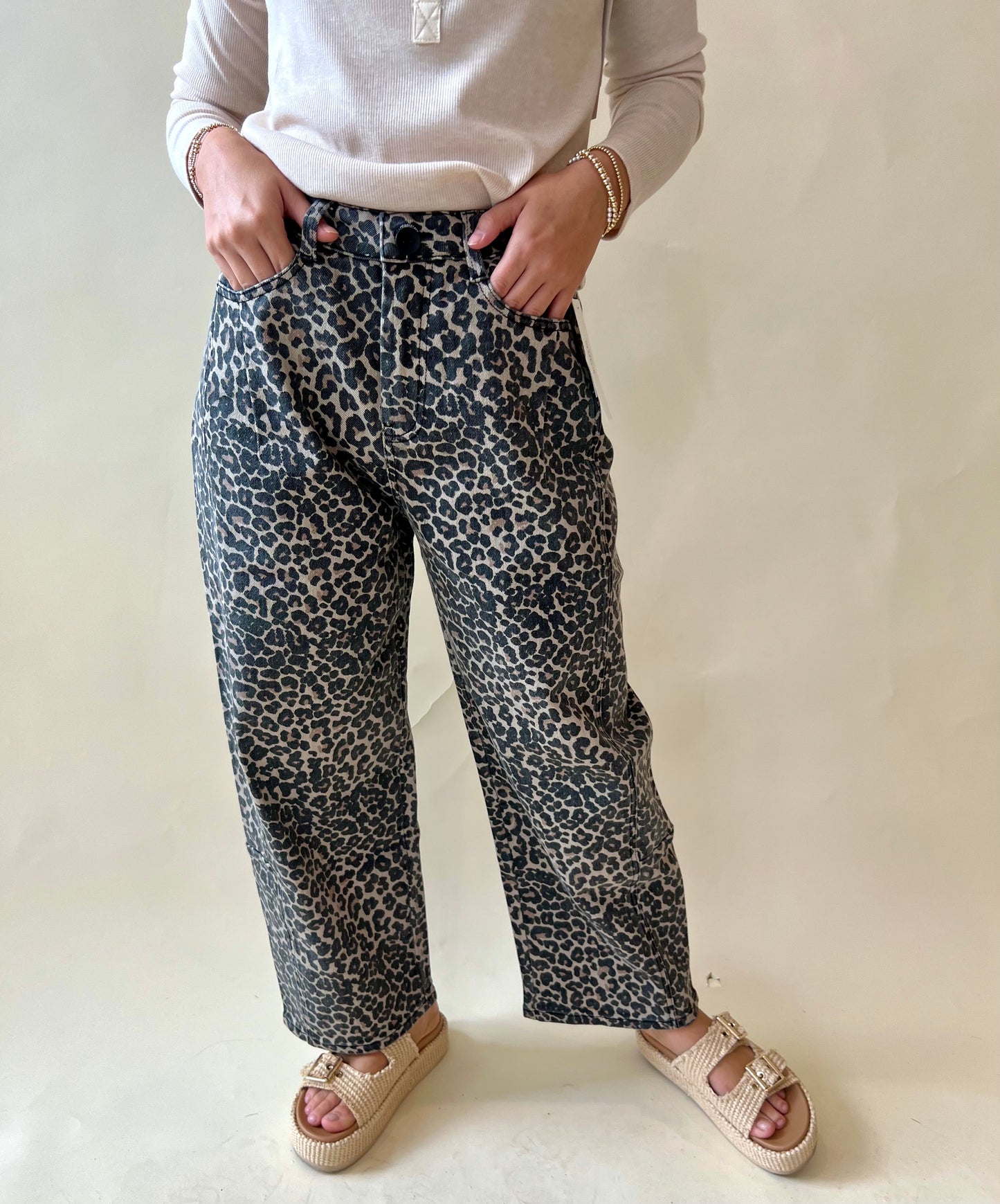 Leopard Barrel Pant