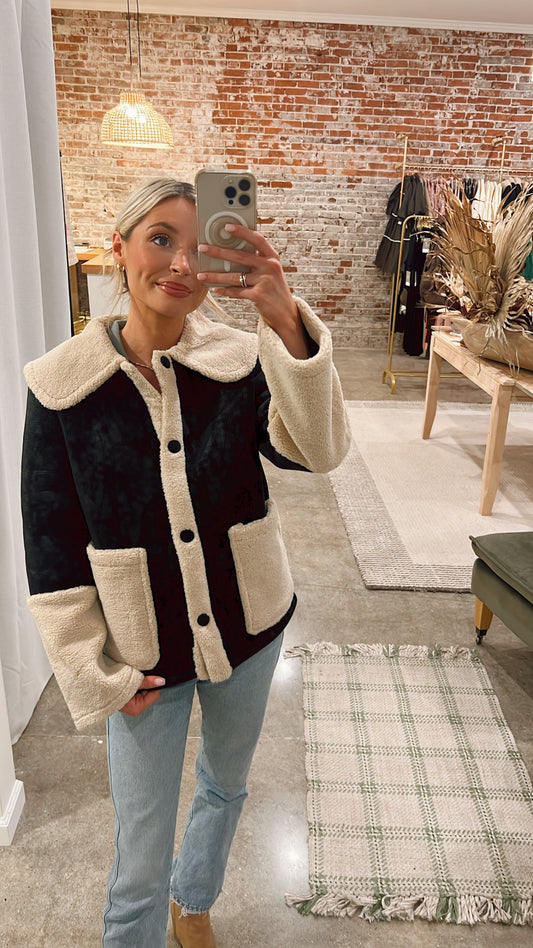 Shearling Vegan Leather Jacket