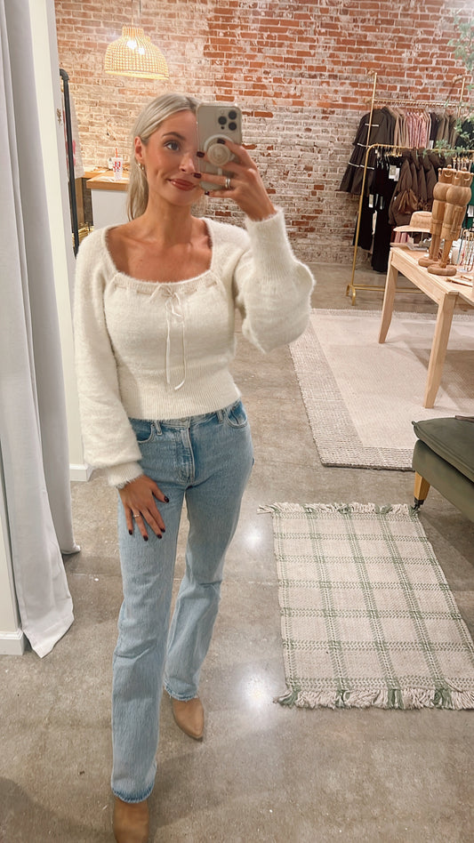 Long Sleeve Fuzzy Sweater (Ori. $54.99)