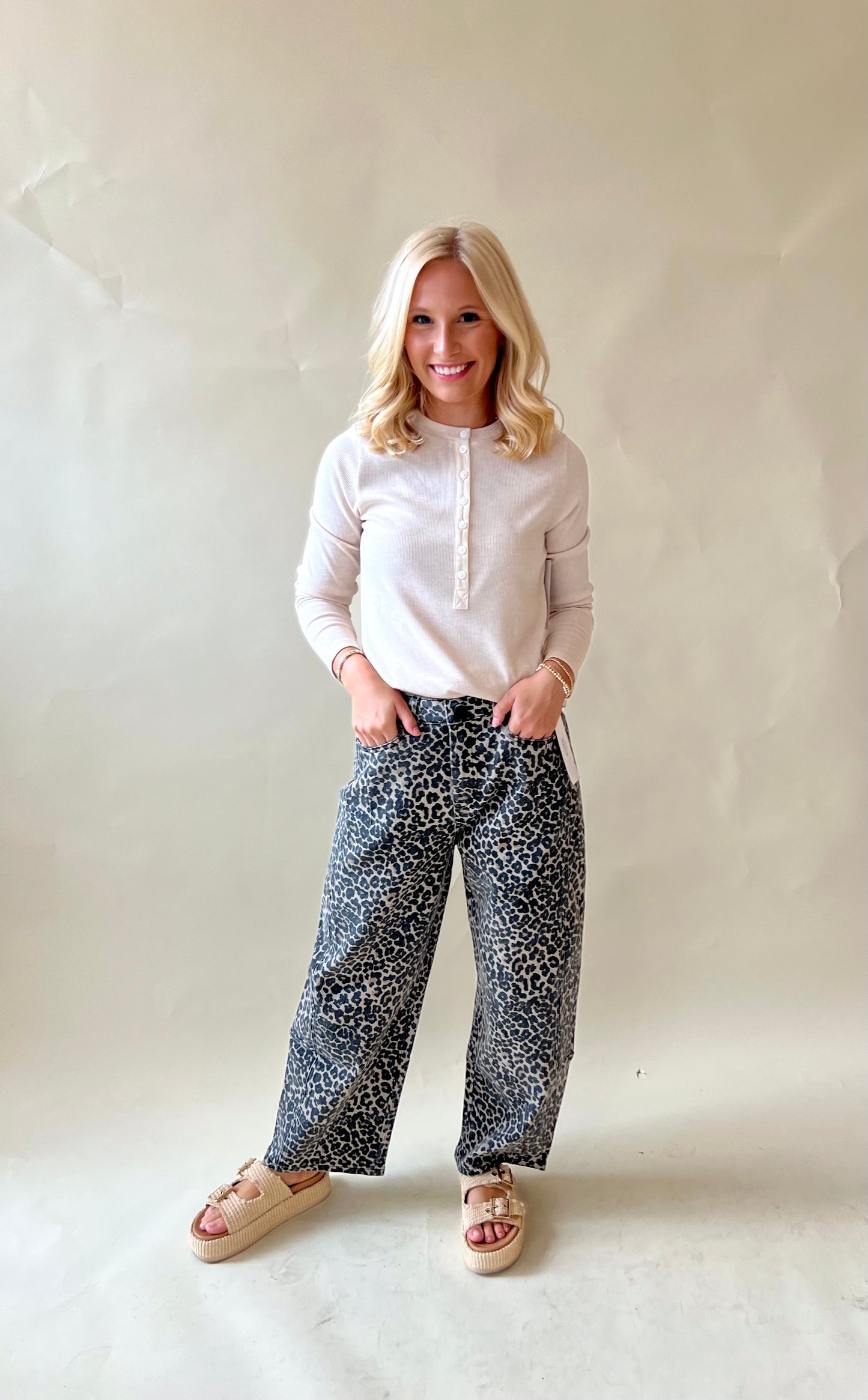 Leopard Barrel Pant