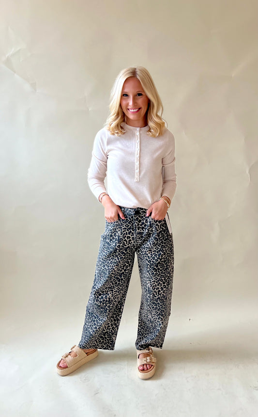 Leopard Barrel Pant