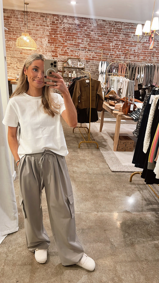 GreyTwill Cargo Elastic Waist Pant (Ori. $52.99)