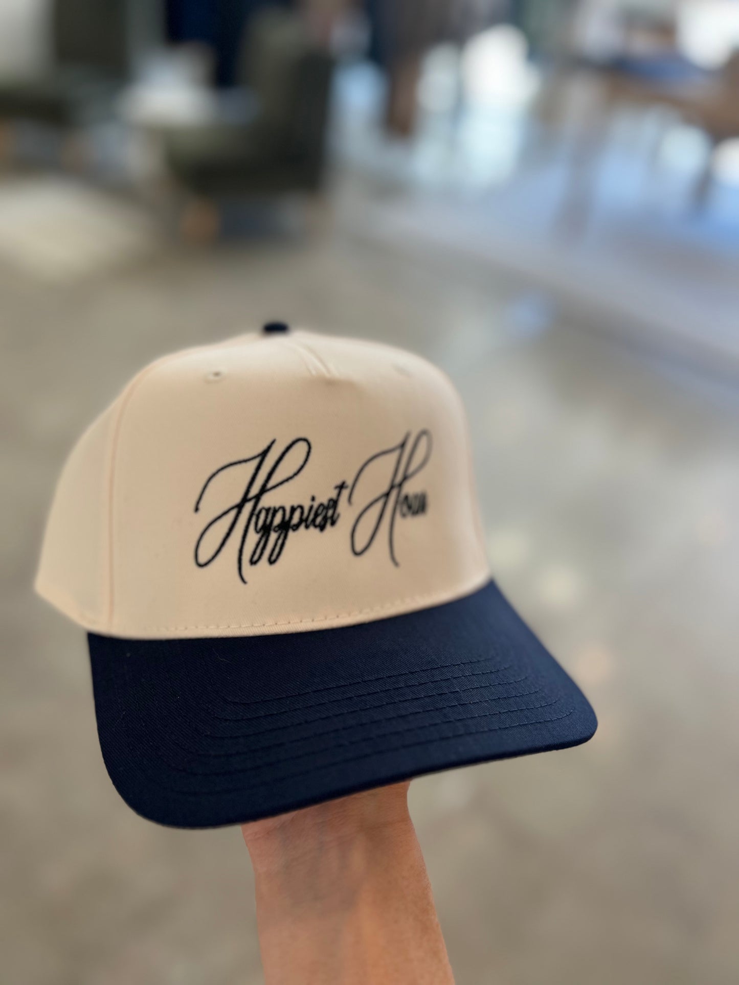 Happiest Hour Cream + Navy Trucker