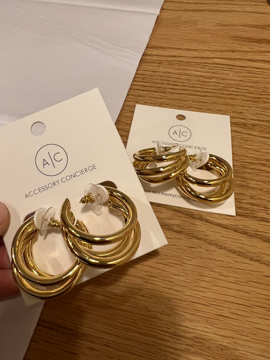 Ripple Gold Hoops