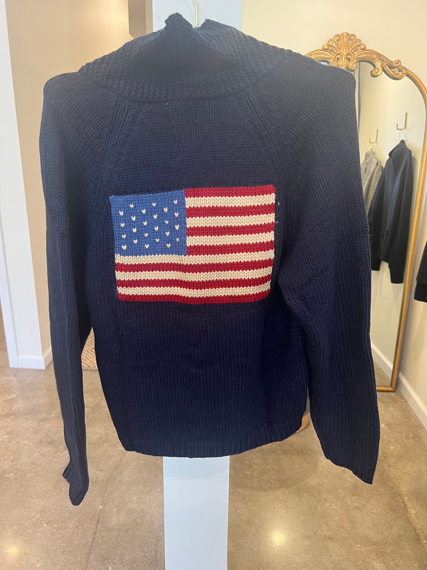 Navy Flag Knit Sweater