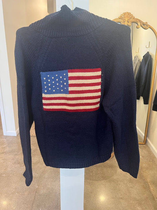 Navy Flag Knit Sweater