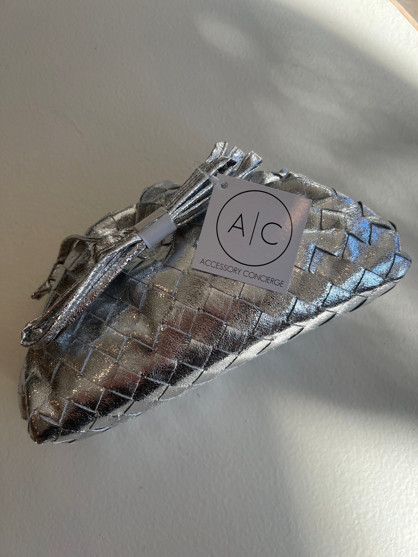 Woven Silver Clutch (Ori. $84.99)