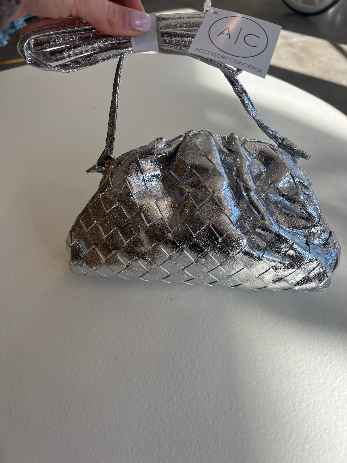 Woven Silver Clutch (Ori. $84.99)