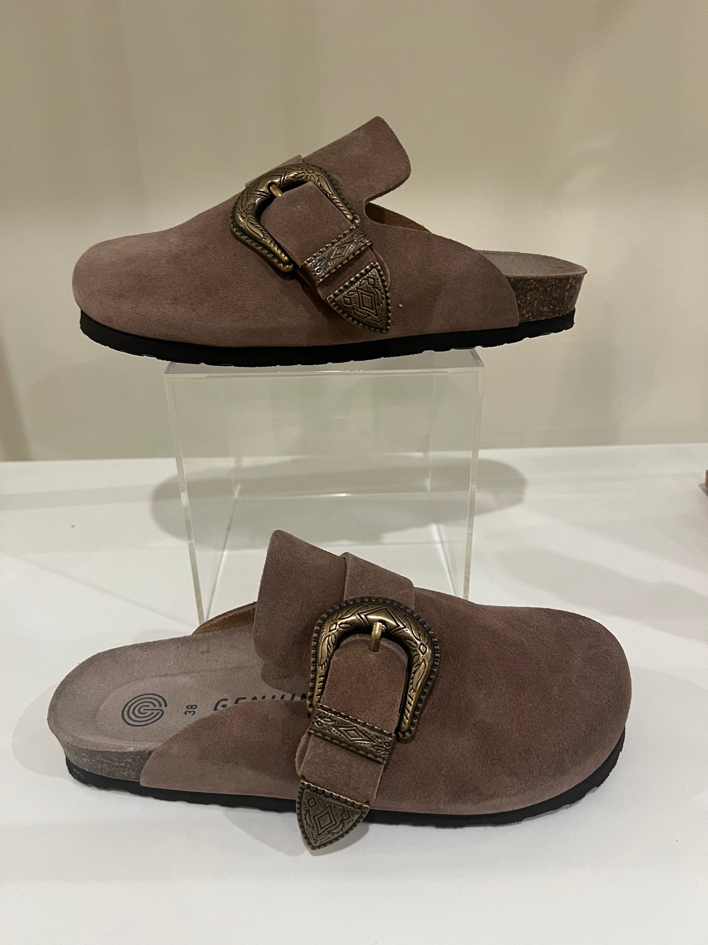 Huma Velour Brown Suede Clog