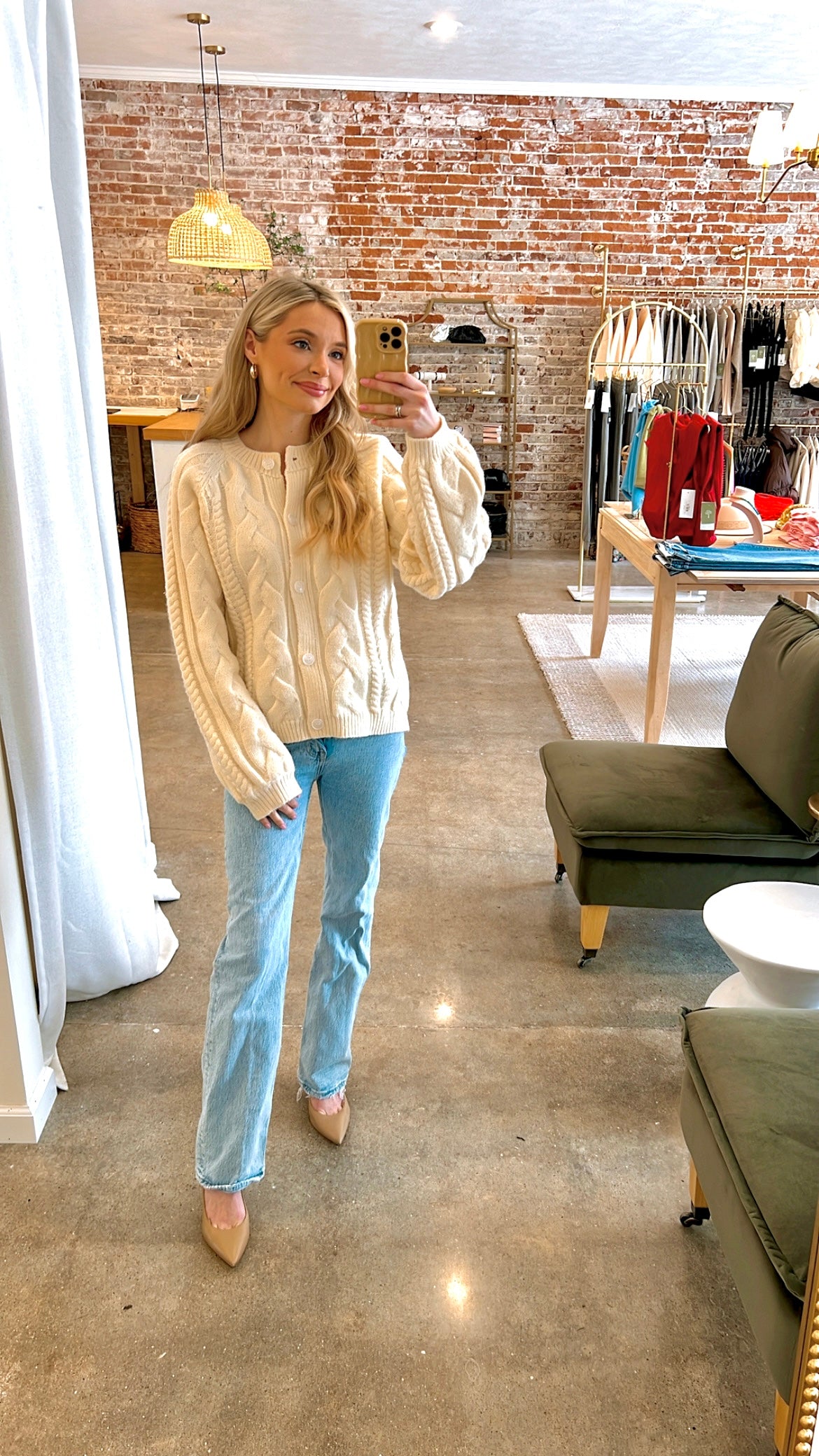 The Grace Ivory Cardigan (Ori. $78.99)