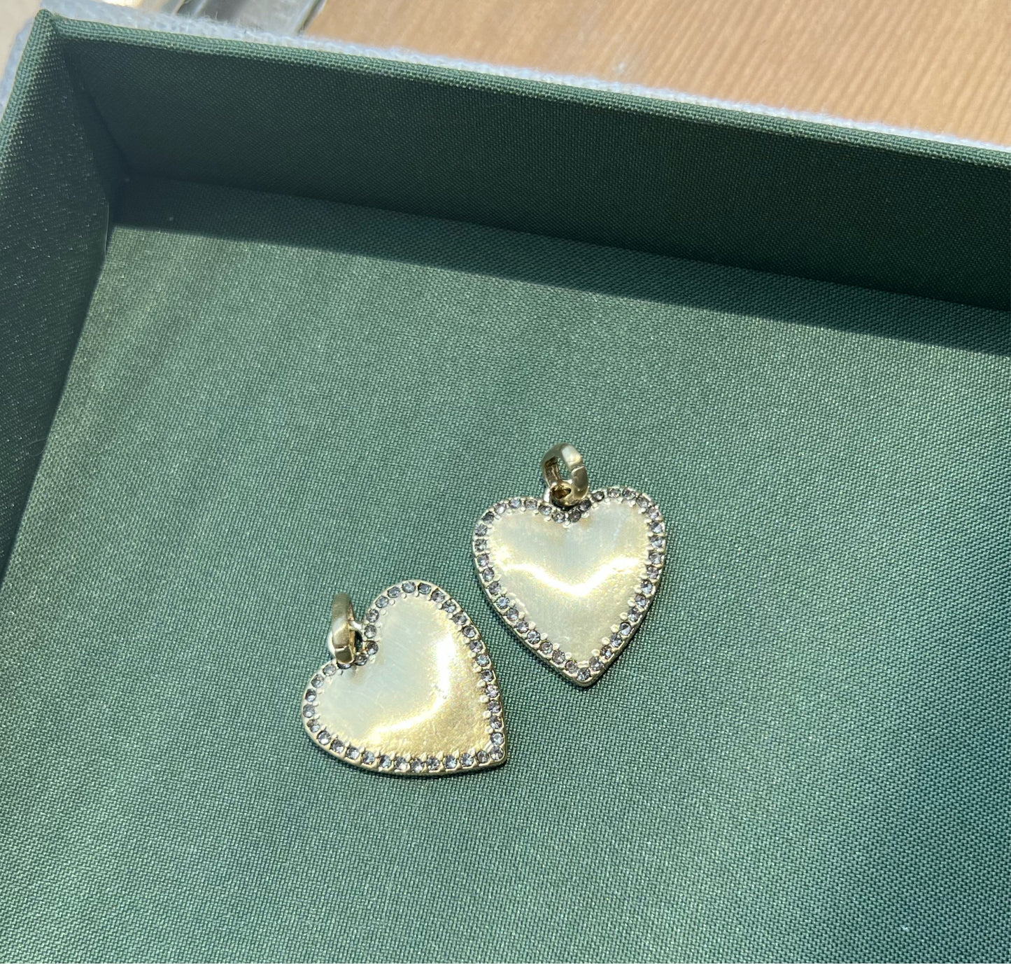 Bronze Diamond Heart Charm