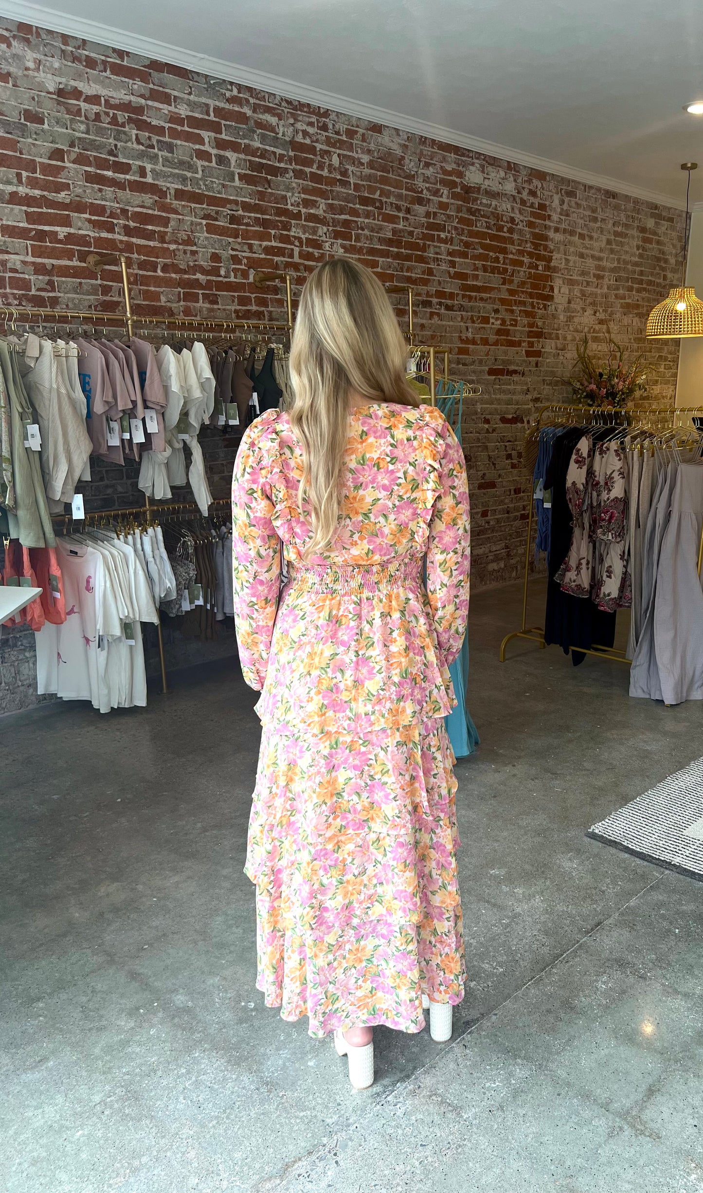 Grapefruit Rose Maxi Dress