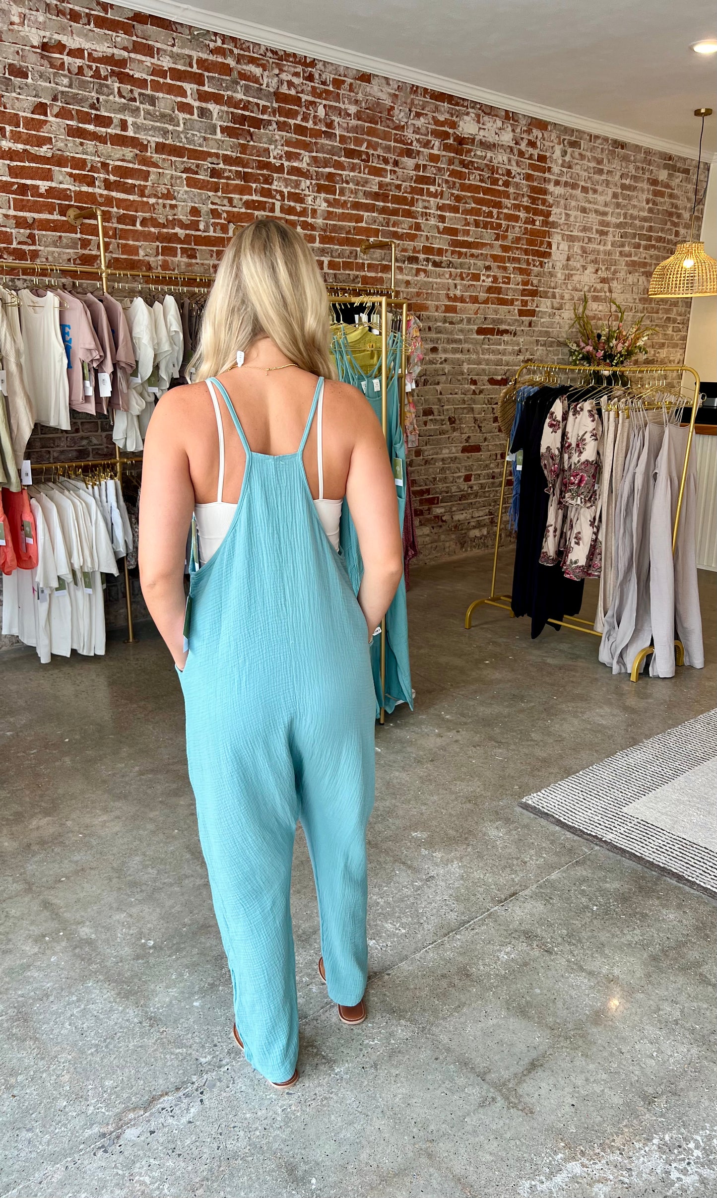 Tally Teal Jumpsuit