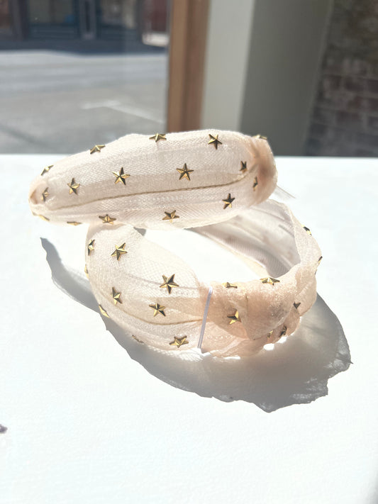 Gold + Nude Star Headband