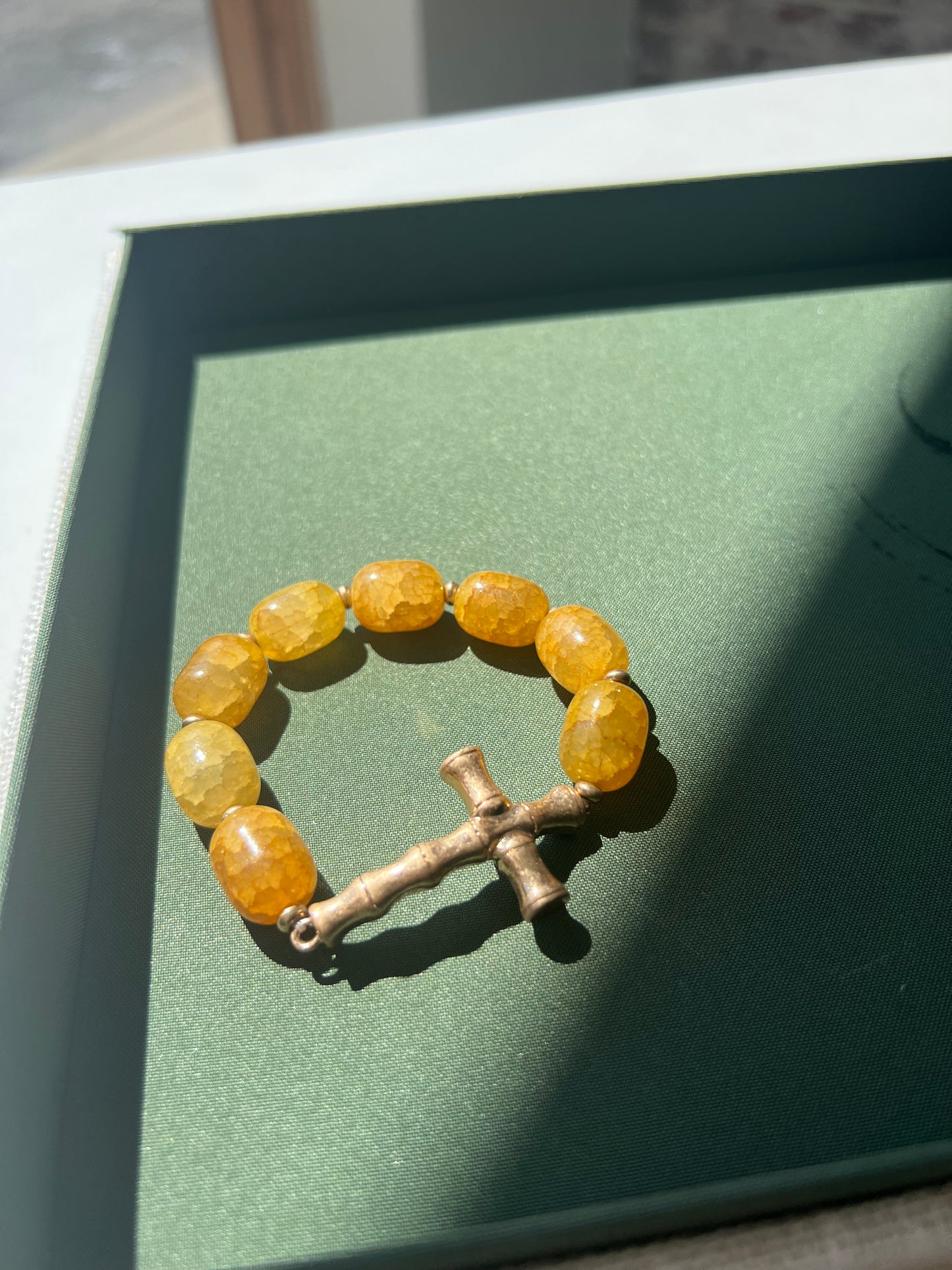 Amber Cross Bracelet