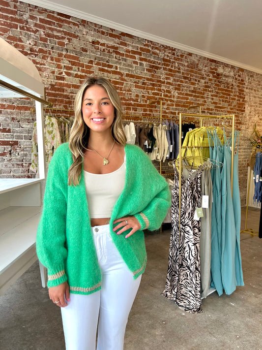 Green + Gold Cardigan