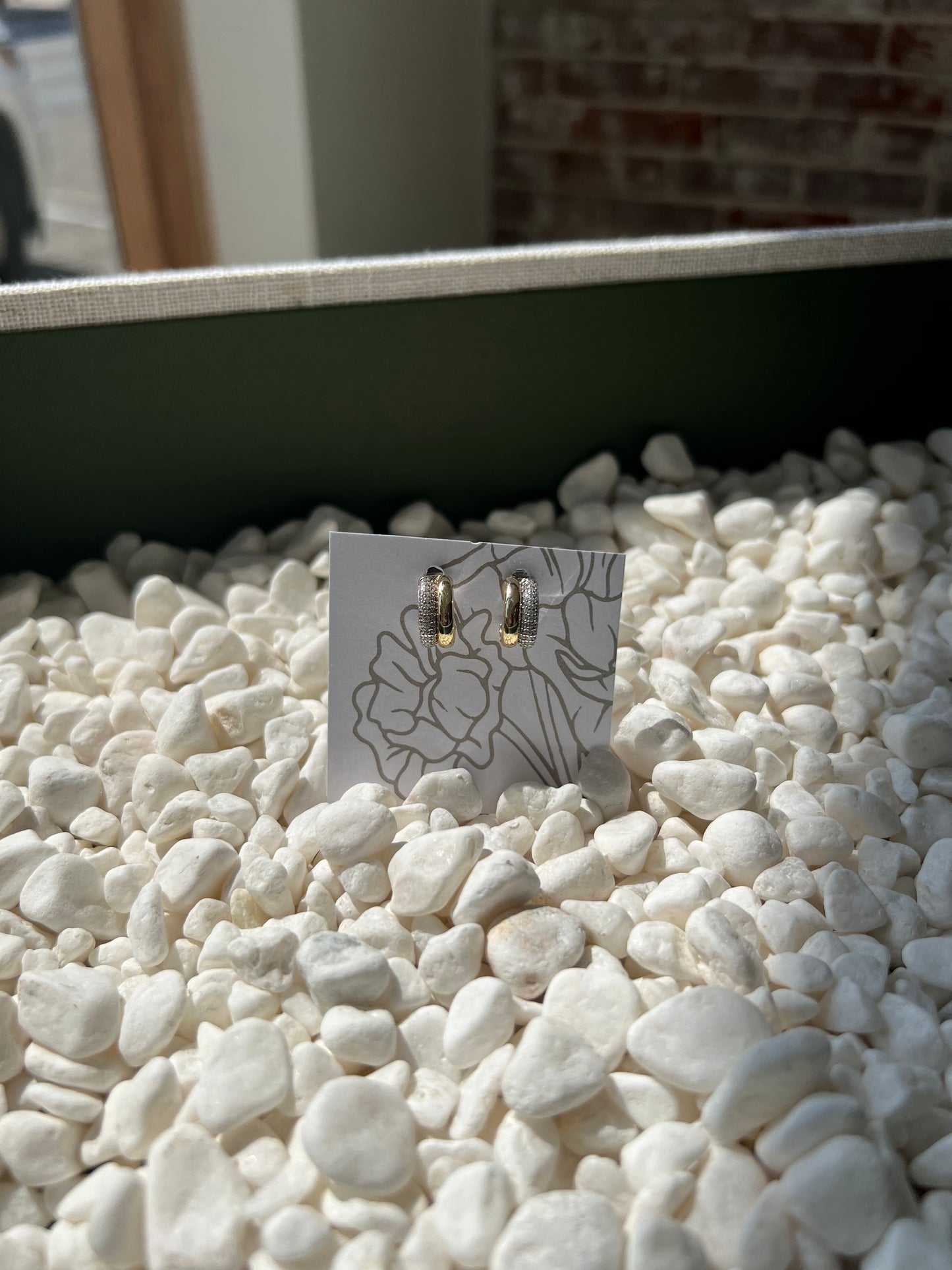 Gold + Silver Gold Plated Diamond Studs